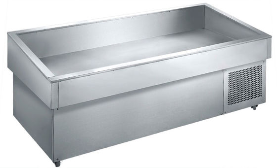 Supermarket Open Stainless Steel Fish Display Freezer