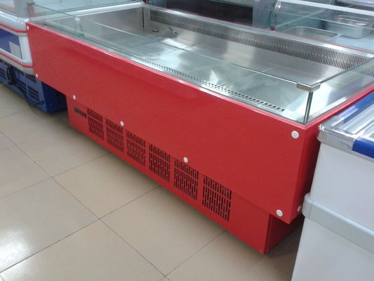Supermarket Open Stainless Steel Fish Display Freezer