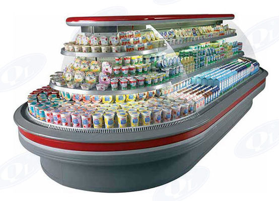 O refrigerador de ar vai em volta do refrigerador comercial da plataforma aberta