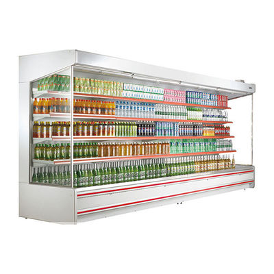 Fruto de aço inoxidável refrigerador aberto refrigerado da exposição